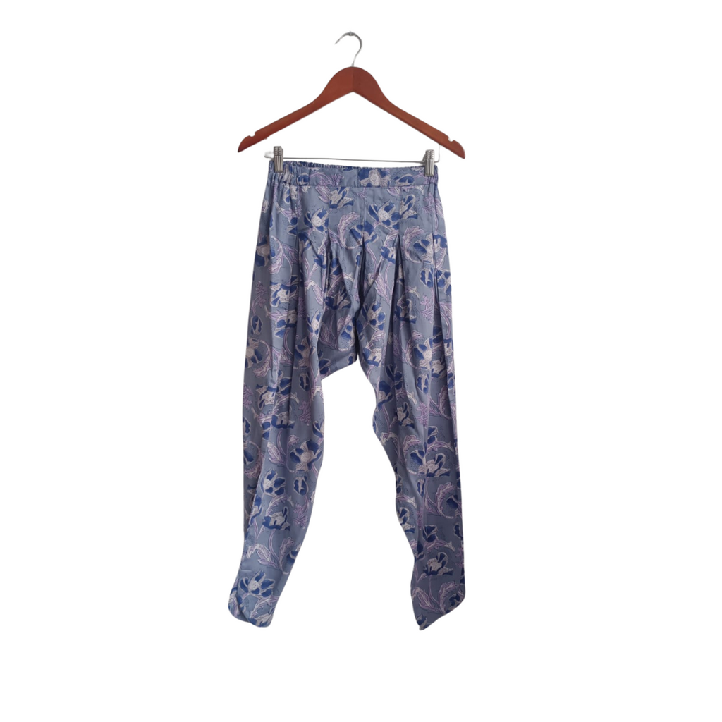 Riffat Aliani Blue Floral Printed & Lace Detail Co-ord Set | Like New |