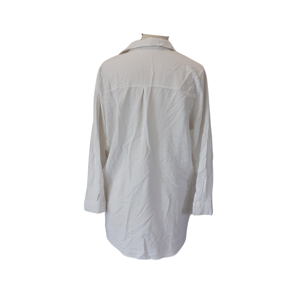 ORFEONEGRO White Embellished Collared Shirt | Gently Used |