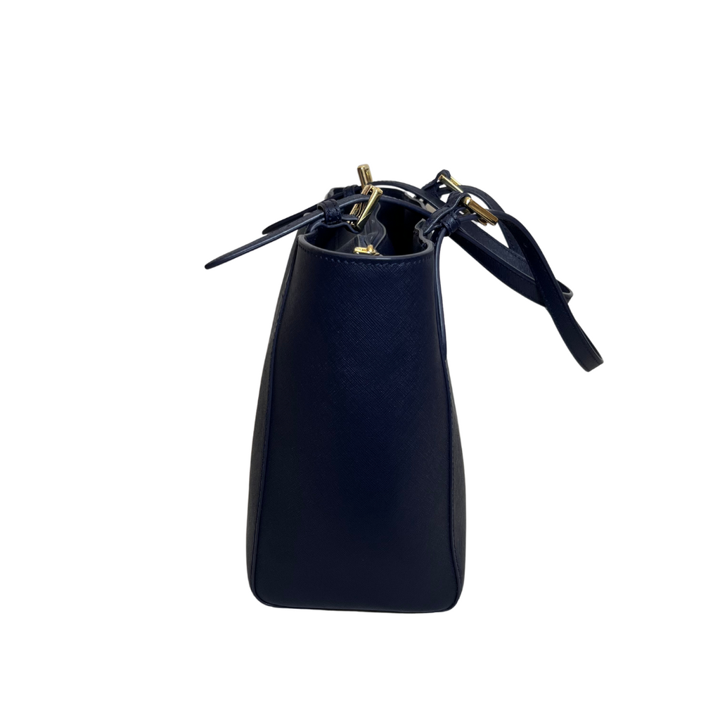Tory Burch Navy Emerson Buckle Tote Bag | Gently Used |