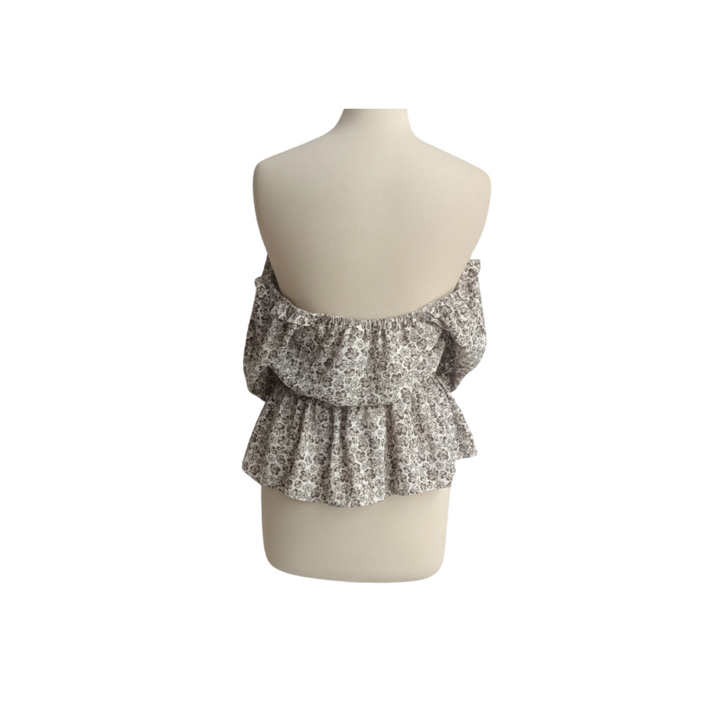 Nine West Floral Printed Off Shoulder Blouse | Like New |