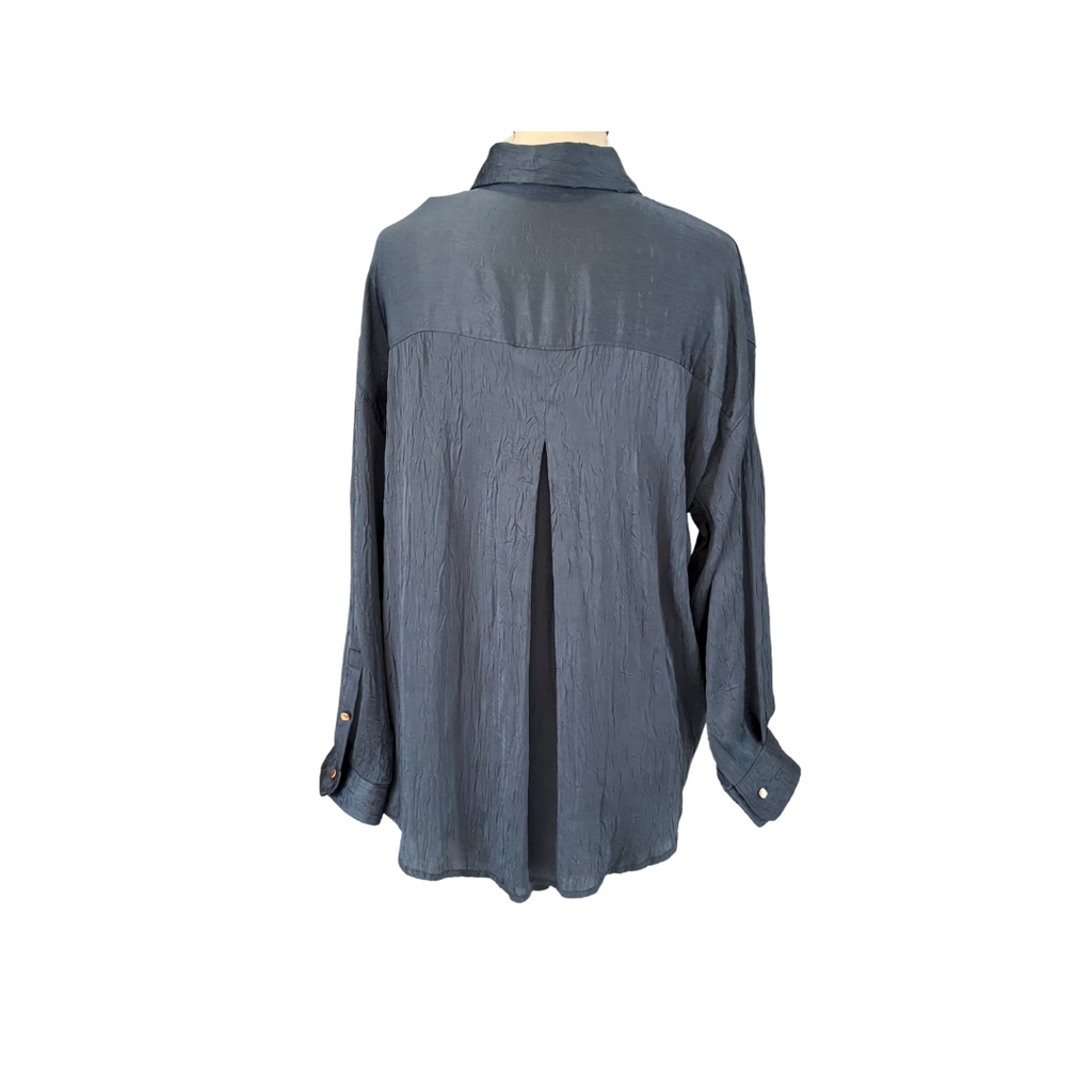 Zara Blue/Grey Wrinkled Co-Ord Set | Brand New |