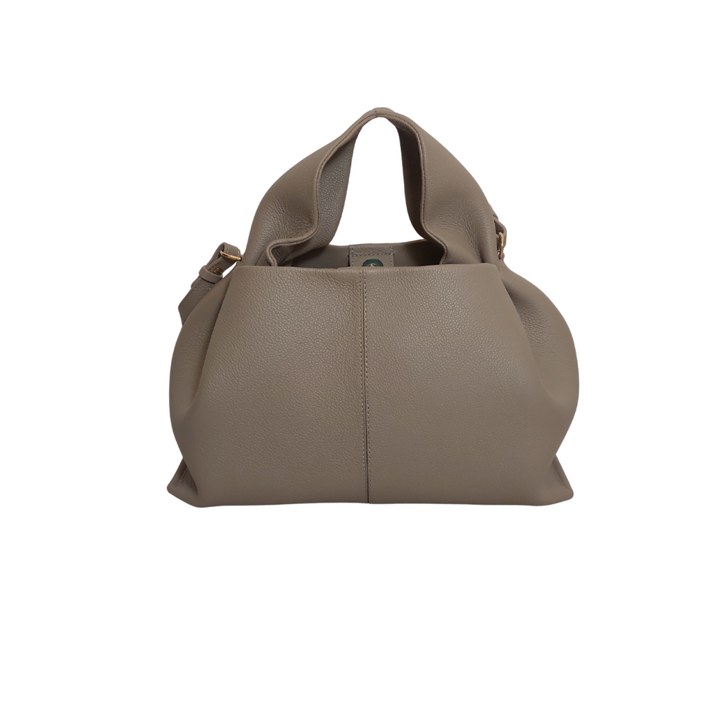 Polene Taupe Textured Leather Numéro Neuf Edition Handbag | Like New |