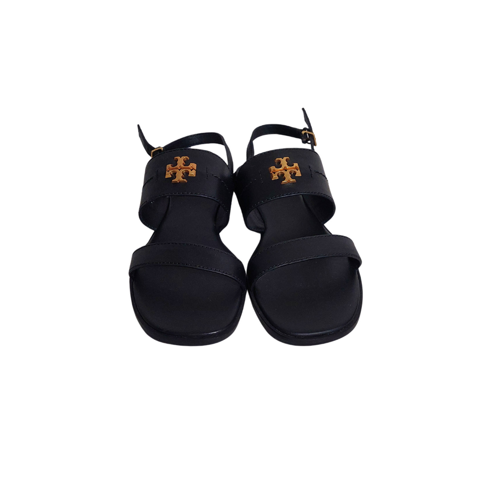 Tory Burch Black Leather Mini Everly Back-strap Sandals | Brand New |