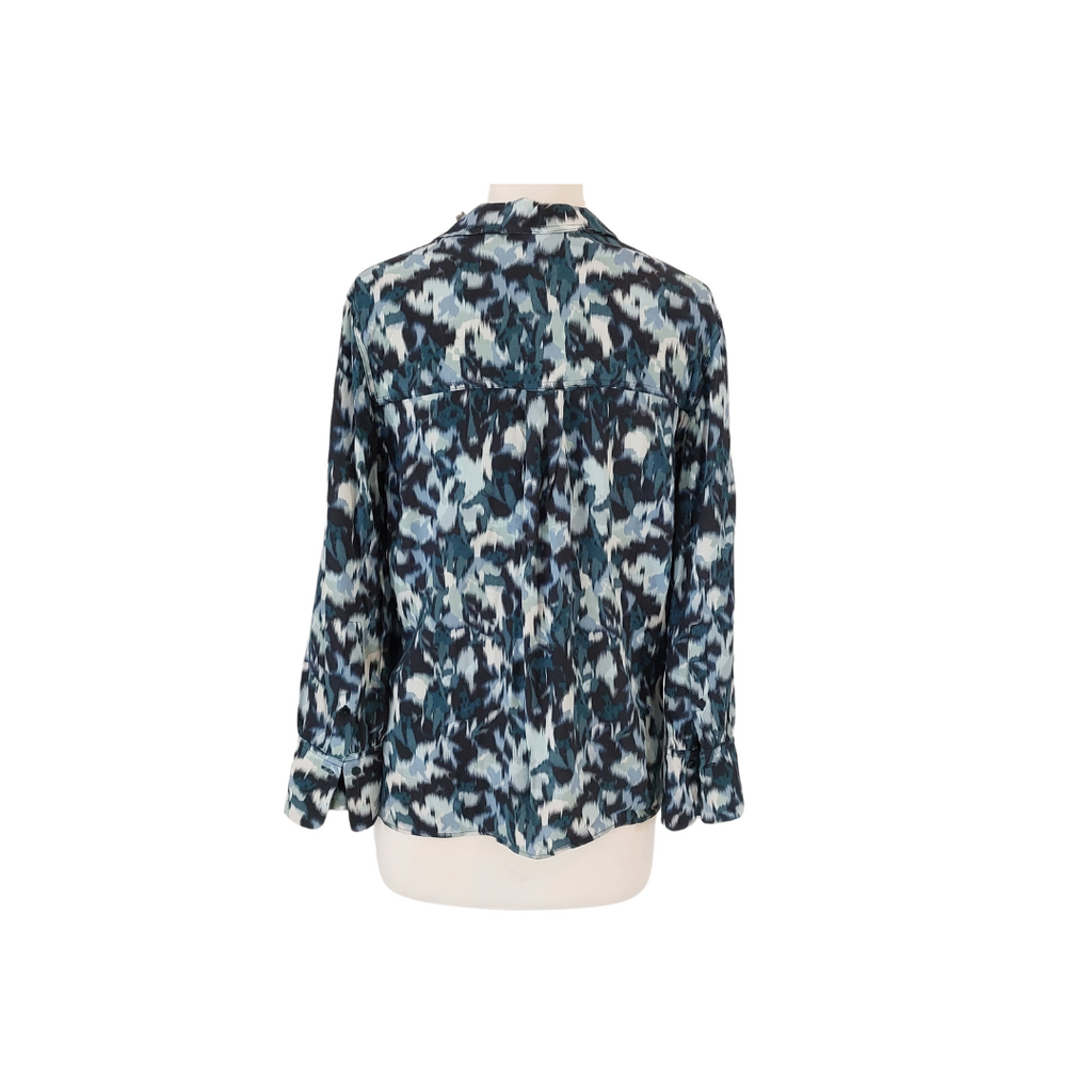 Mango Blue Printed Collared Shirt | Gently Used |