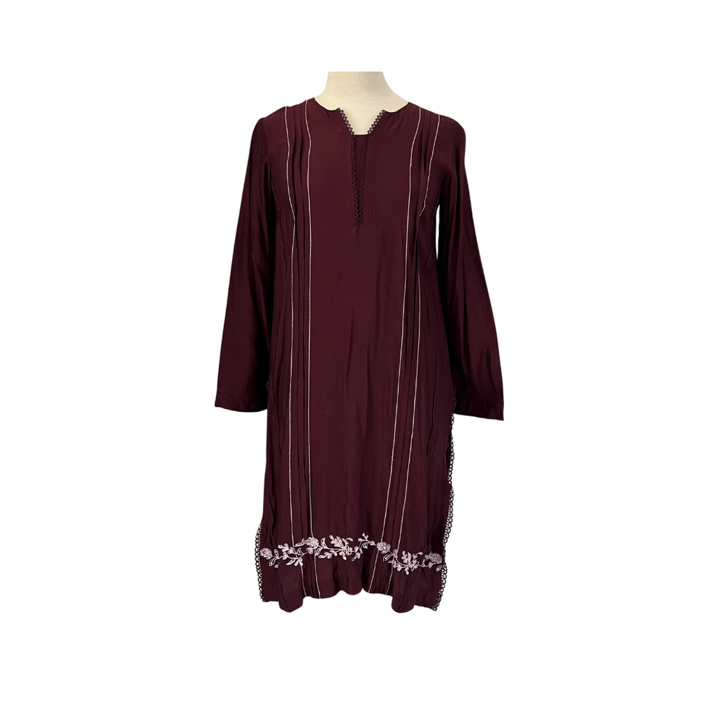 Mubashira Usman Plum Embroidered Outfit (3 pieces) | Pre Loved |