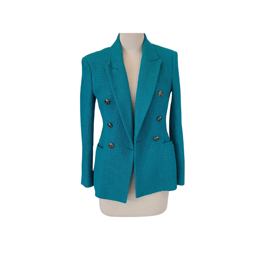 ZARA Teal Antique Buttons Blazer | Gently Used |