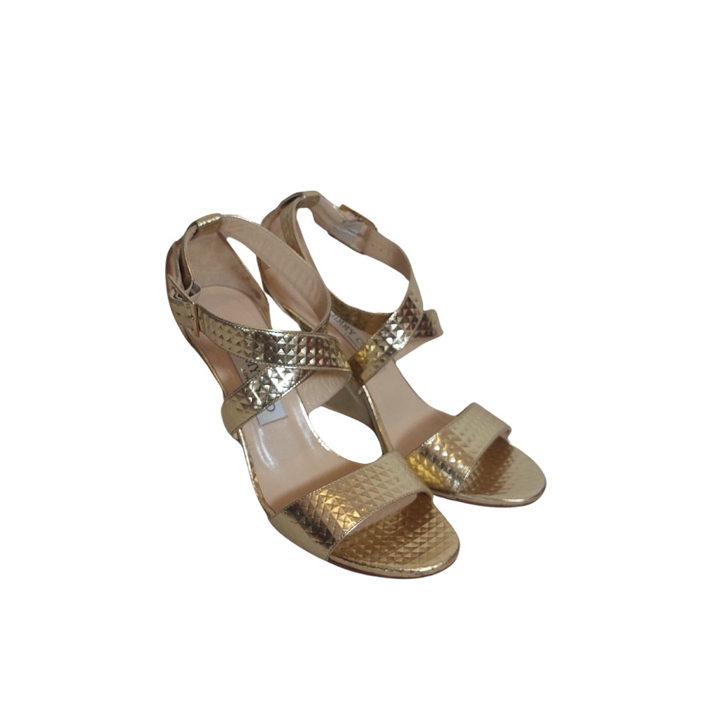 Jimmy Choo Gold Metallic Wedges | Pre Loved |