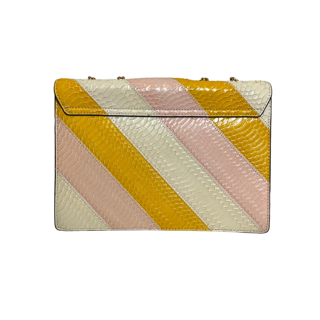 Tory Burch Gemini Link Snakeskin Medium Shoulder Bag | Gently Used |