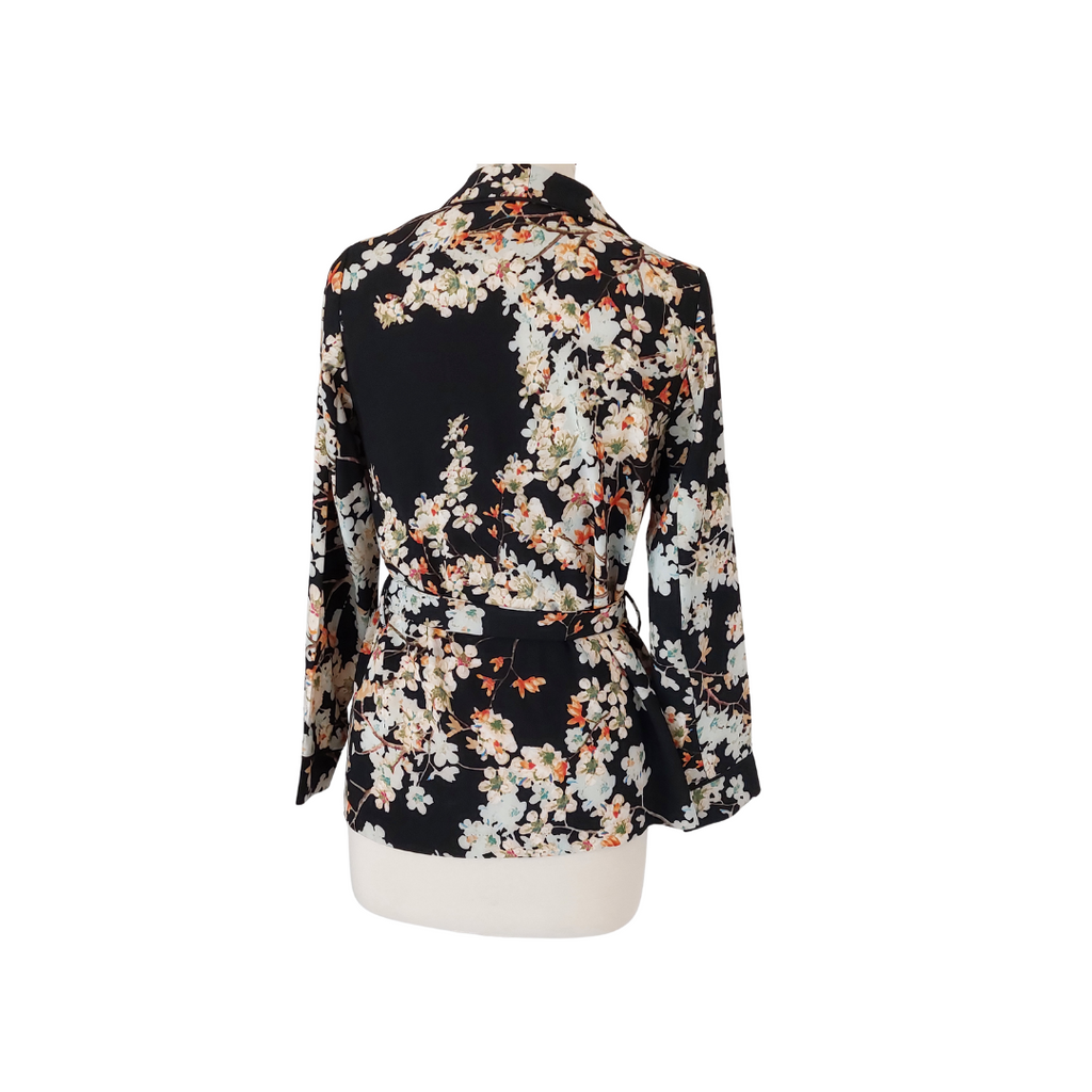 Magasin Black Floral Printed Jacket with Pants | Gently Used |