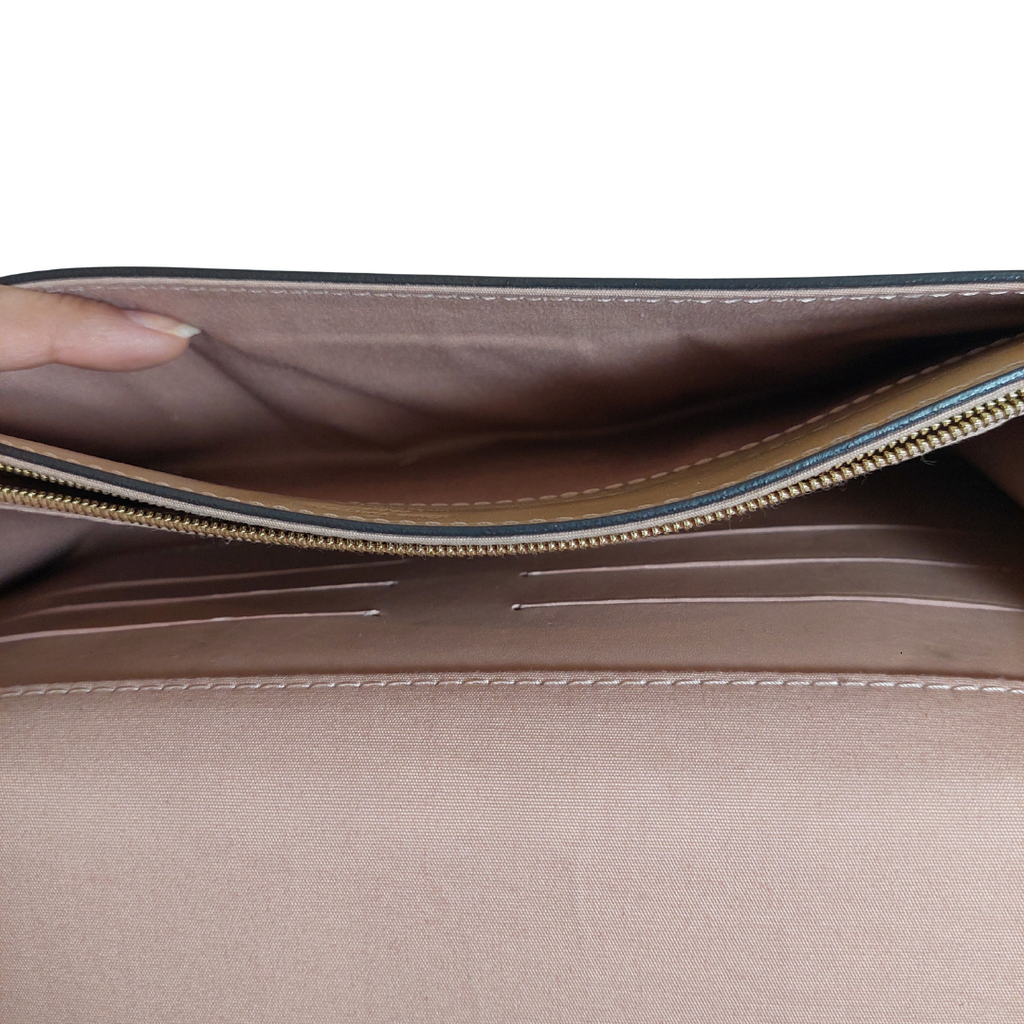 Louis Vuitton Beige Vernis Leather Louise Clutch | Pre Loved |