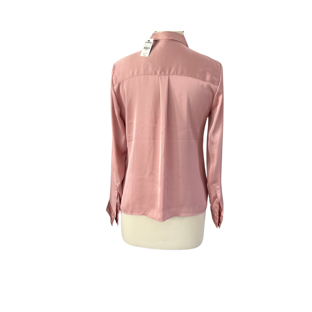 Express Pink Satin Collared Shirt | Brand New |