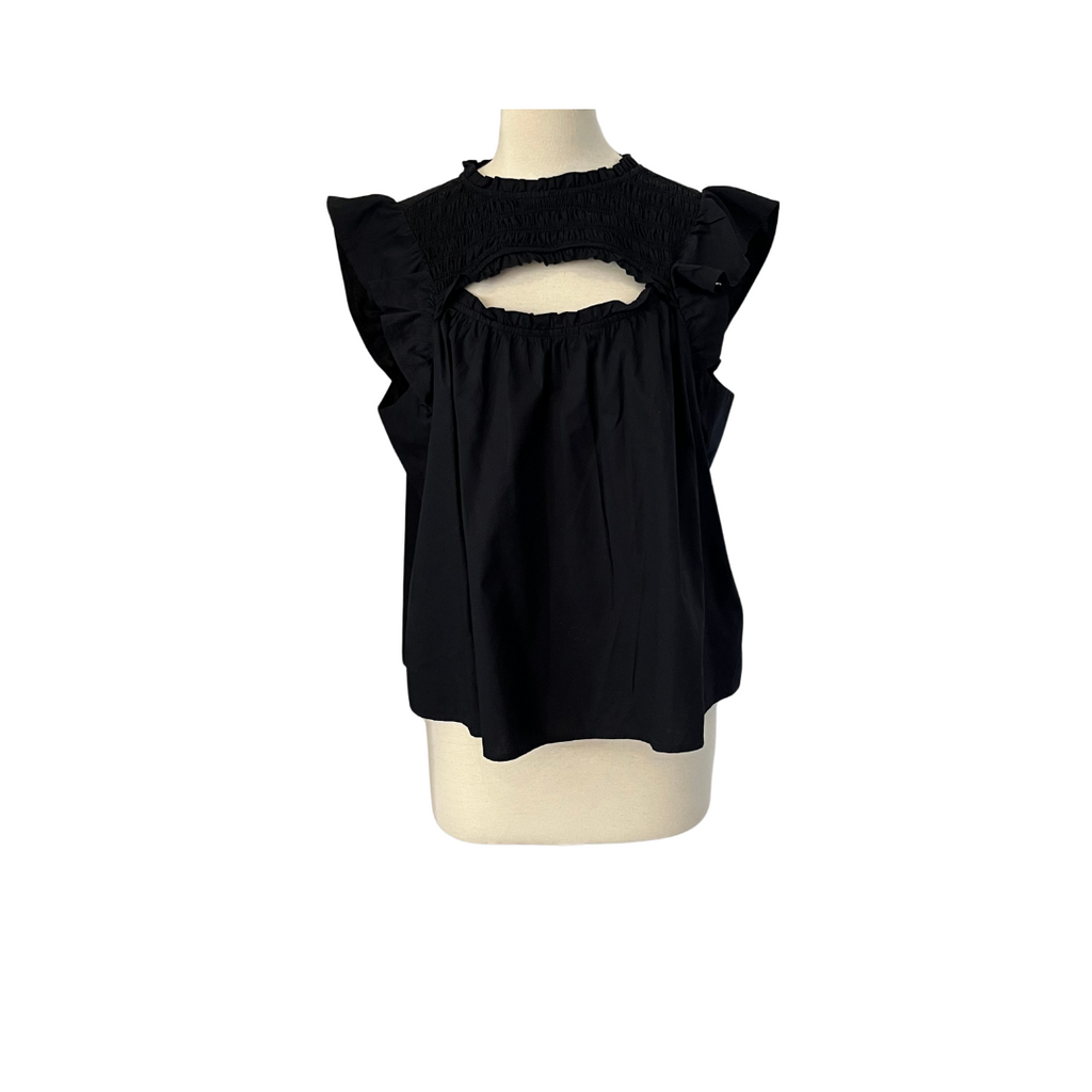 Old Navy Black Cap-sleeves Cut-out Top | Pre Loed |