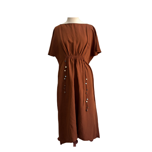 Zara Brown Cap Sleeves Dress | Gently Used |