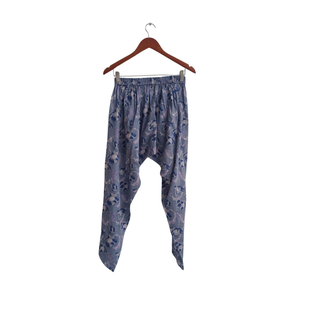 Riffat Aliani Blue Floral Printed & Lace Detail Co-ord Set | Like New |