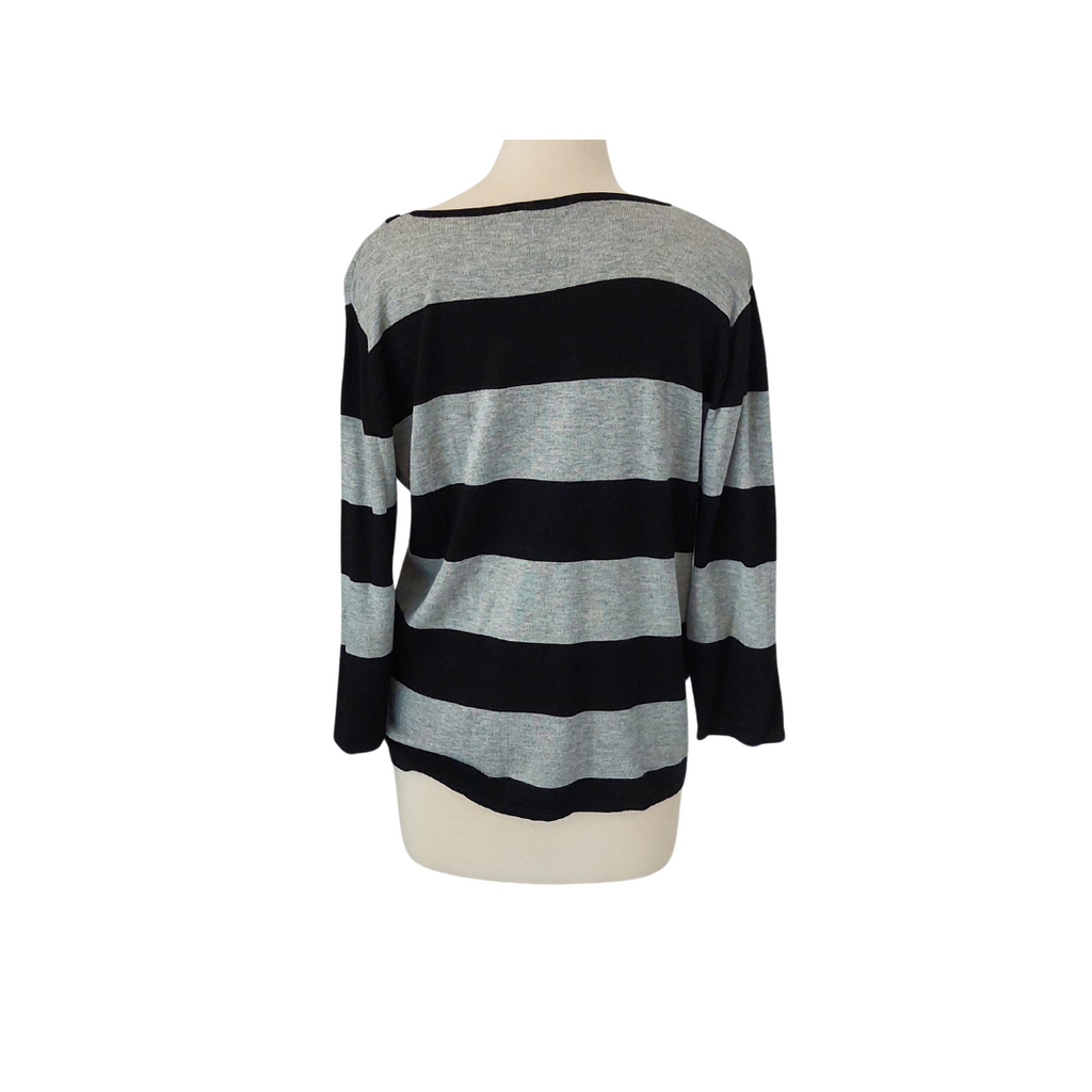 Fabiani Grey & Black Striped Knit Top | Pre Loved |