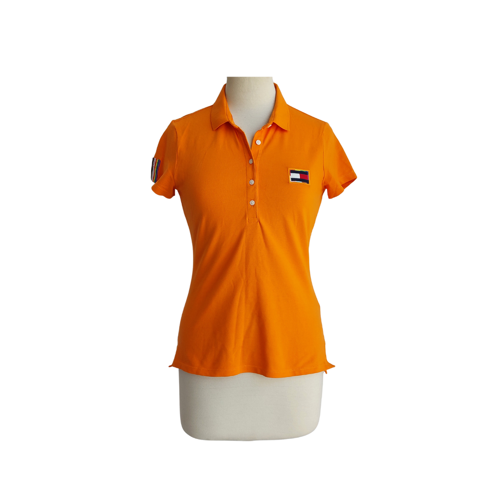 Tommy Hilfiger Orange Polo Shirt | Pre Loved |