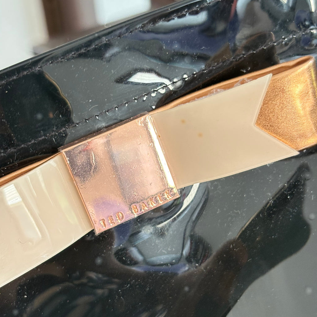 Ted Baker Black Plain Bow Icon Jelly Tote | Brand New |