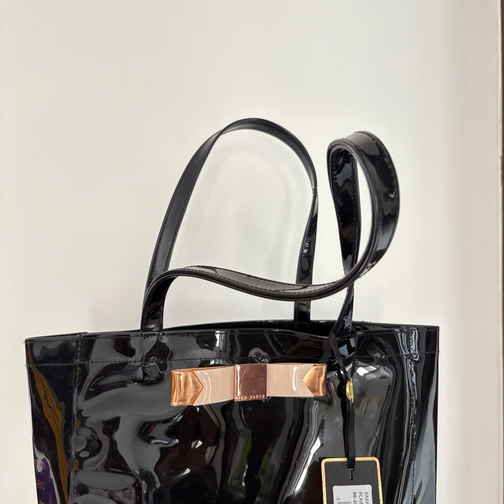 Ted Baker Black Plain Bow Icon Jelly Tote | Brand New |