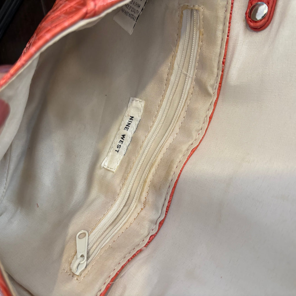 Nine West Orange Patent Leatherette Crossbody Bag | Pre Loved |