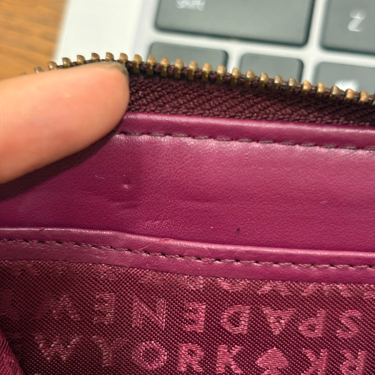 Kate Spade Oxblood Small Zip Around Wallet | Pre Loved |