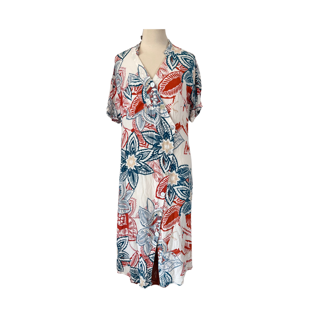 Koton White Printed Short Sleeves Midi Dress | Gently Used |