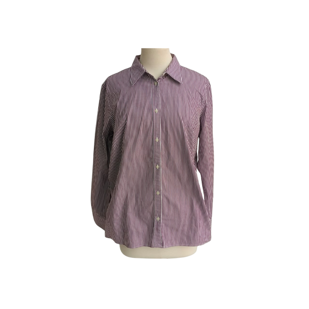 Ralph Lauren Purple & White Striped Button Down Shirt | Like New |