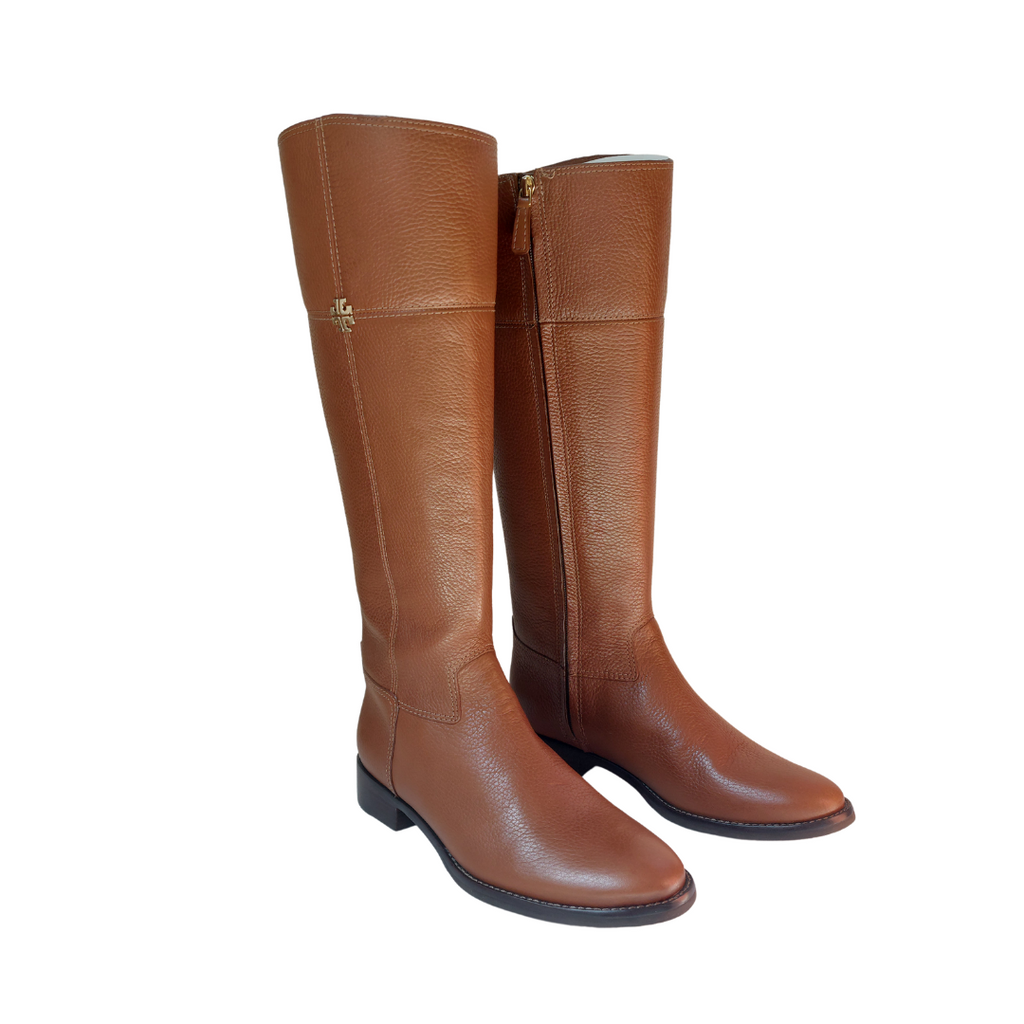 Tory Burch Rustic Brown Leather Jolie Riding Boots | Brand New |