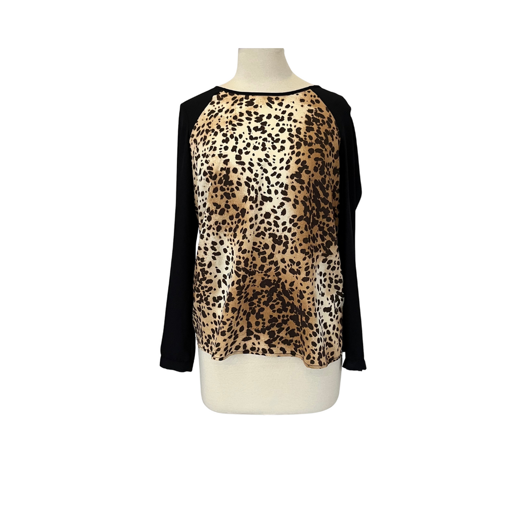 KOTON Black & Cheetah Print Top | Brand New |