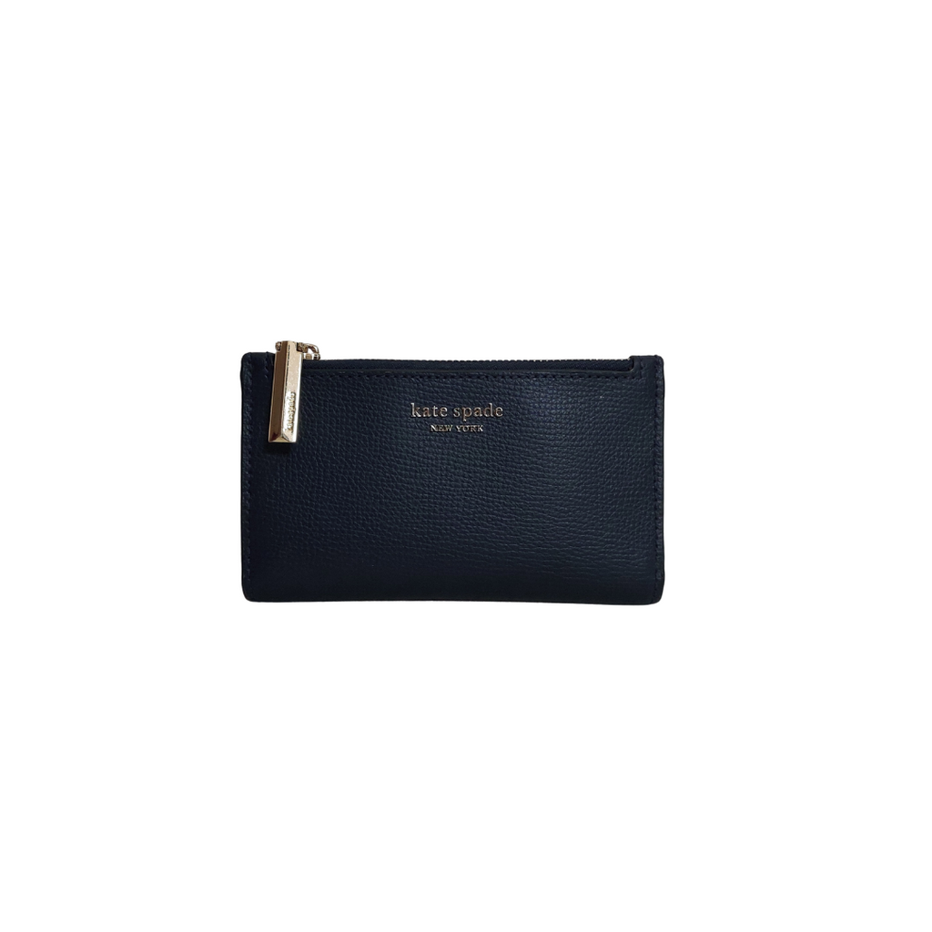 Kate Spade Navy Leather Small Slim Bifold Wallet | Pre Loved |