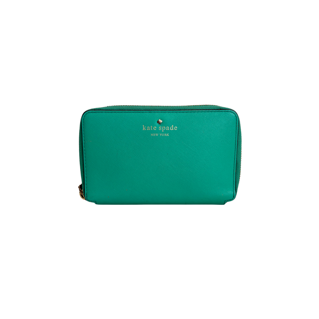 Kate Spade Green Cobble Hill Lacey Zip Around Wallet | Pre Loved |