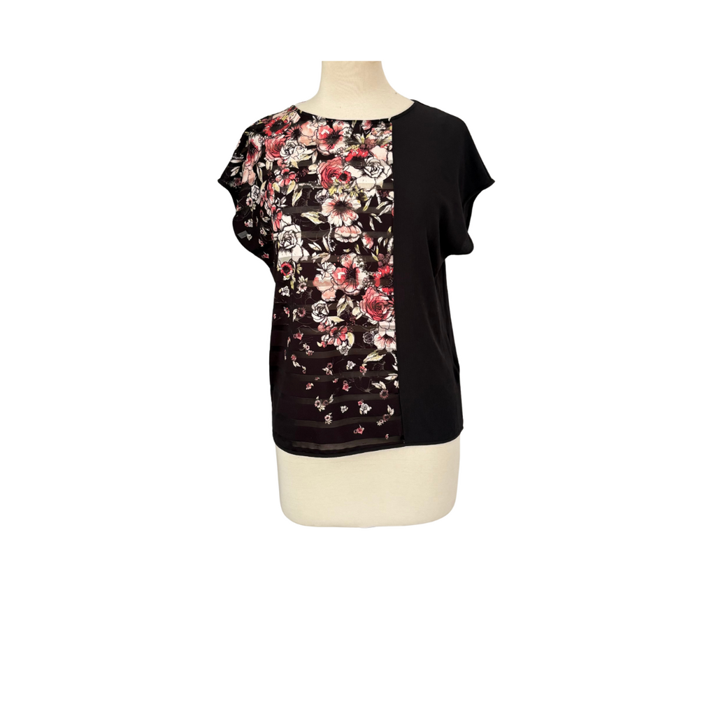 Next Black Floral Printed Top | Brand New |