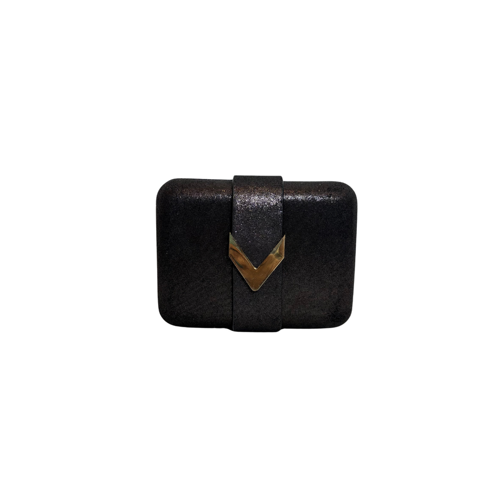 Kate Landry Black Glitter Square Clutch | Pre Loved |