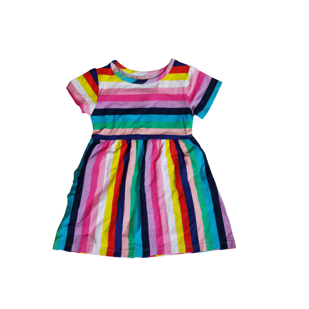 Wonder Nation Multicolour Striped Frock (18 Months) | Brand New |