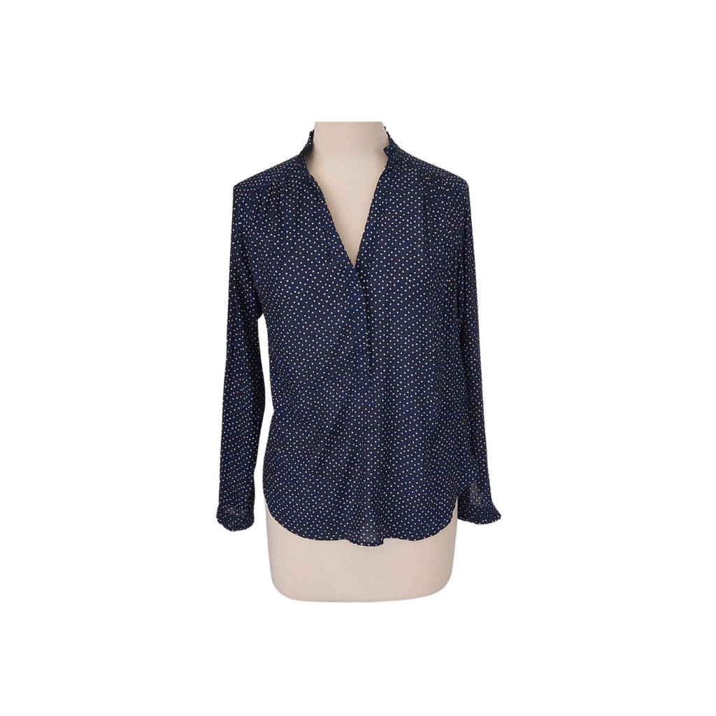 H&M Navy & White Polka Dot Top | Pre Loved |