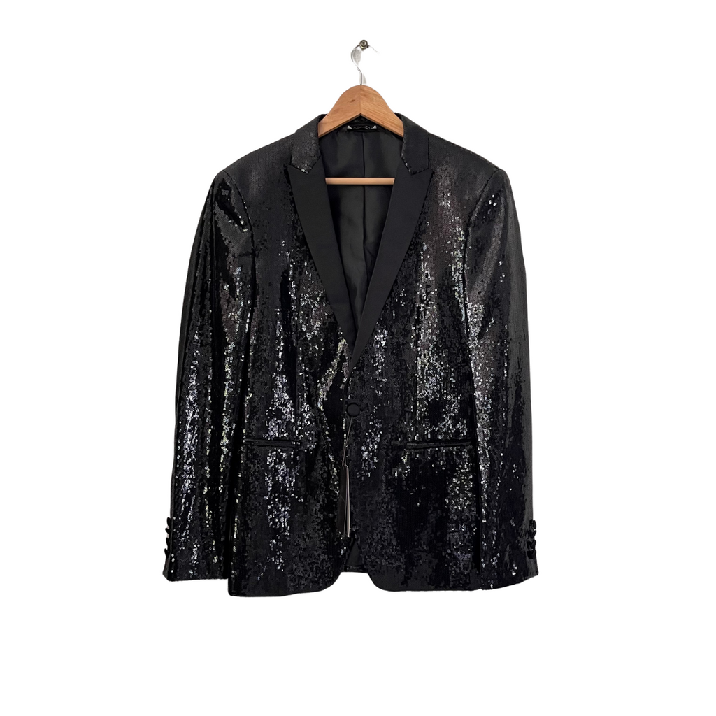 Zara Men's Black Sequin Blazer | Brand New |