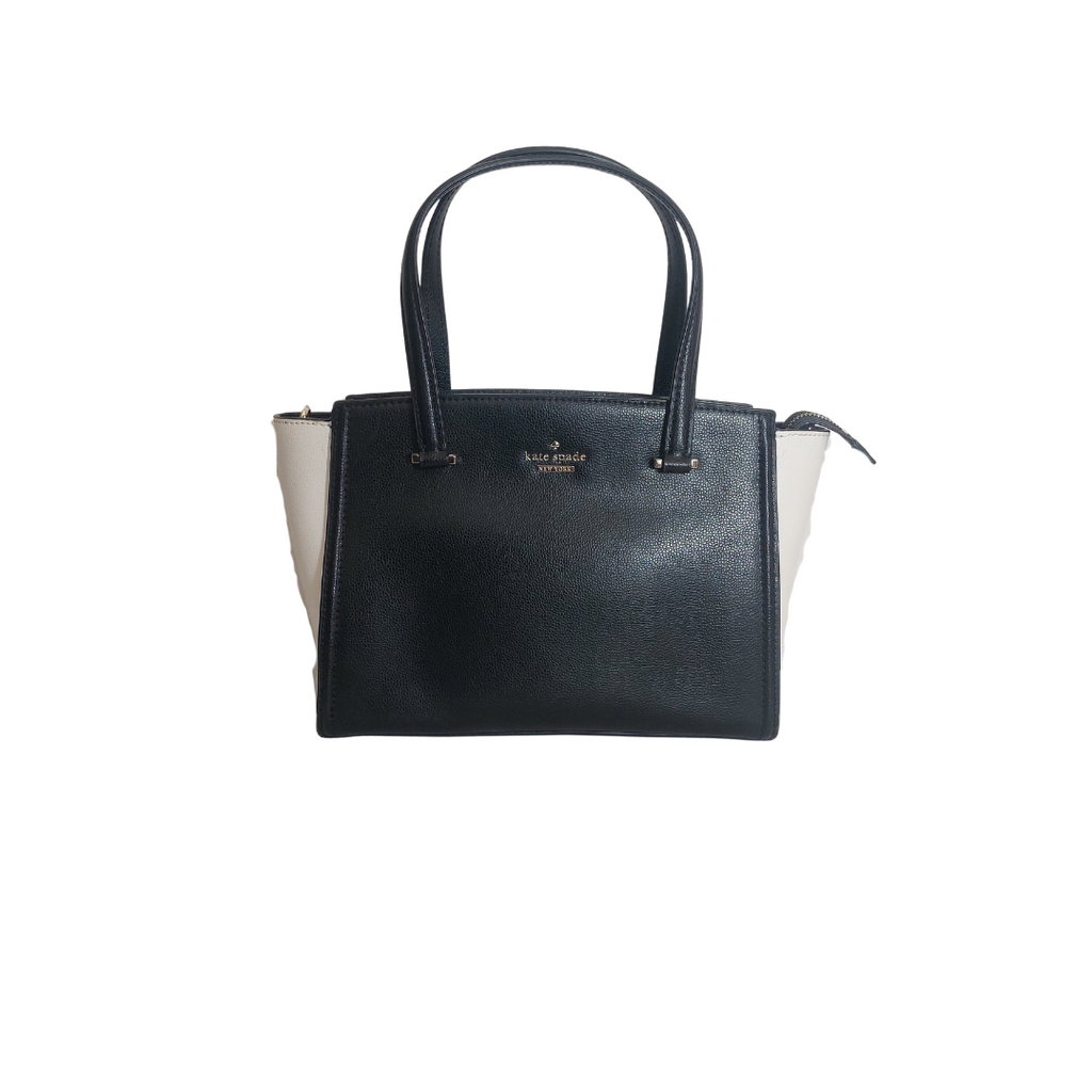 Kate Spade Black & White Patterson Drive Small Geraldine Satchel Bag | Gently Used |