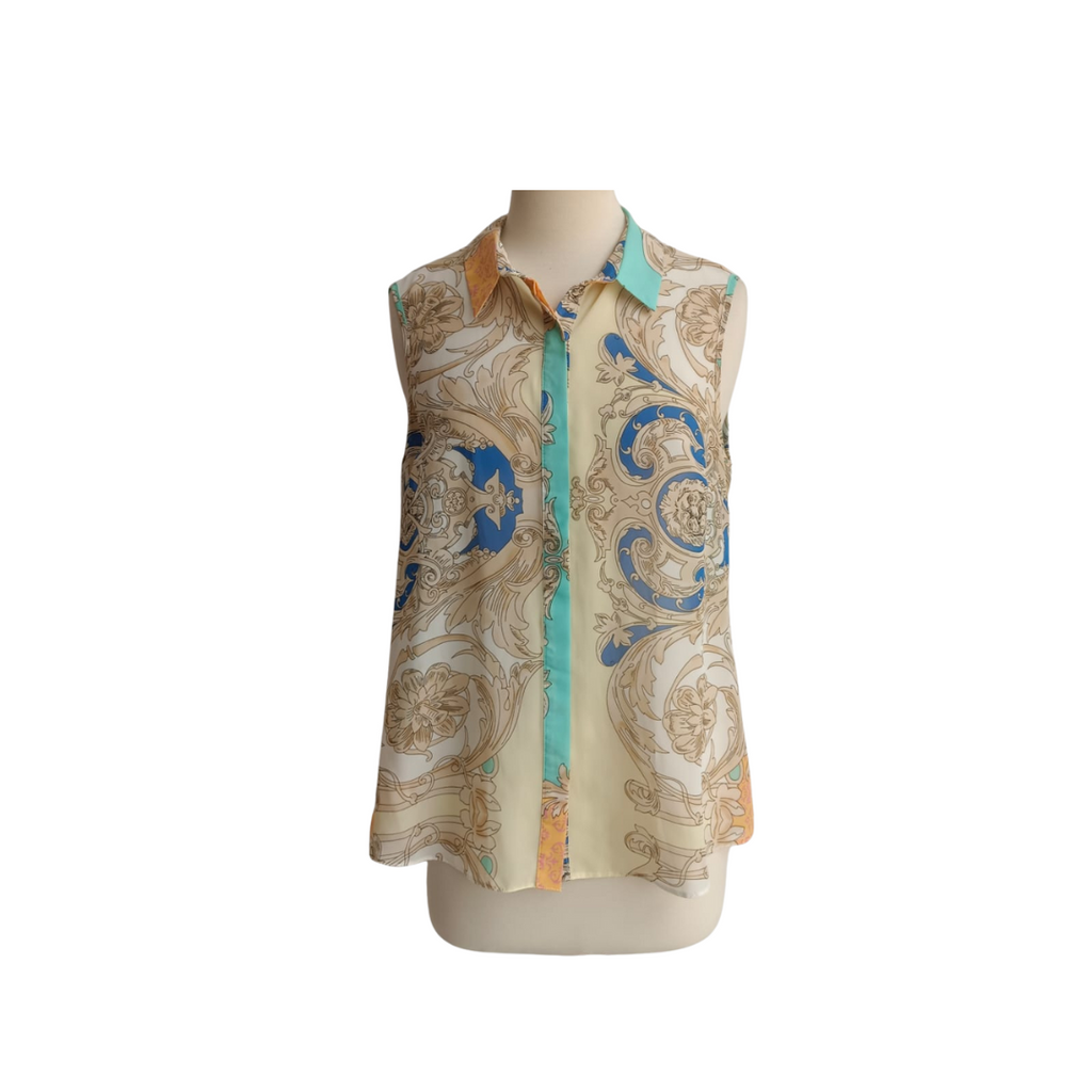 Dorothy Perkins Multicolor Printed Sleeveless Sheer Top | Like New |
