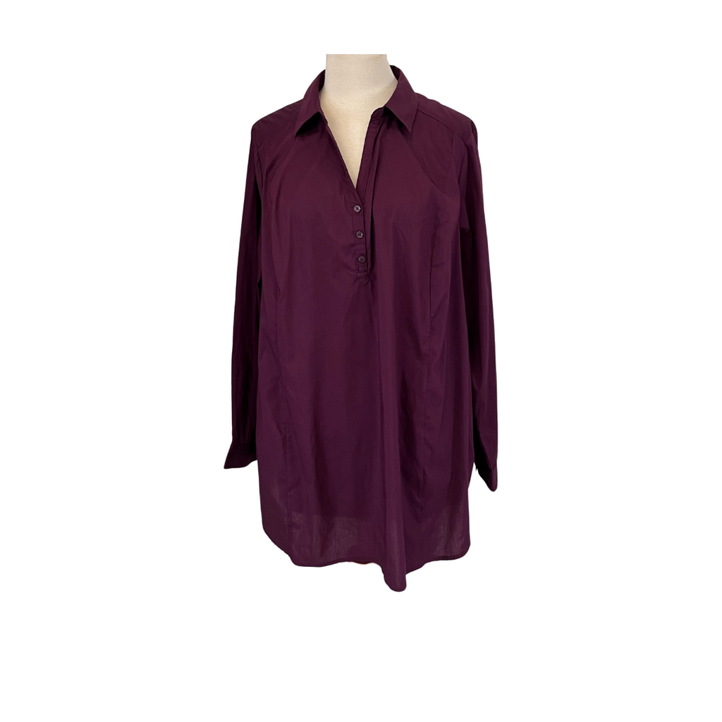 H&M Plum Collared Front Button Tunic | Gently Used |