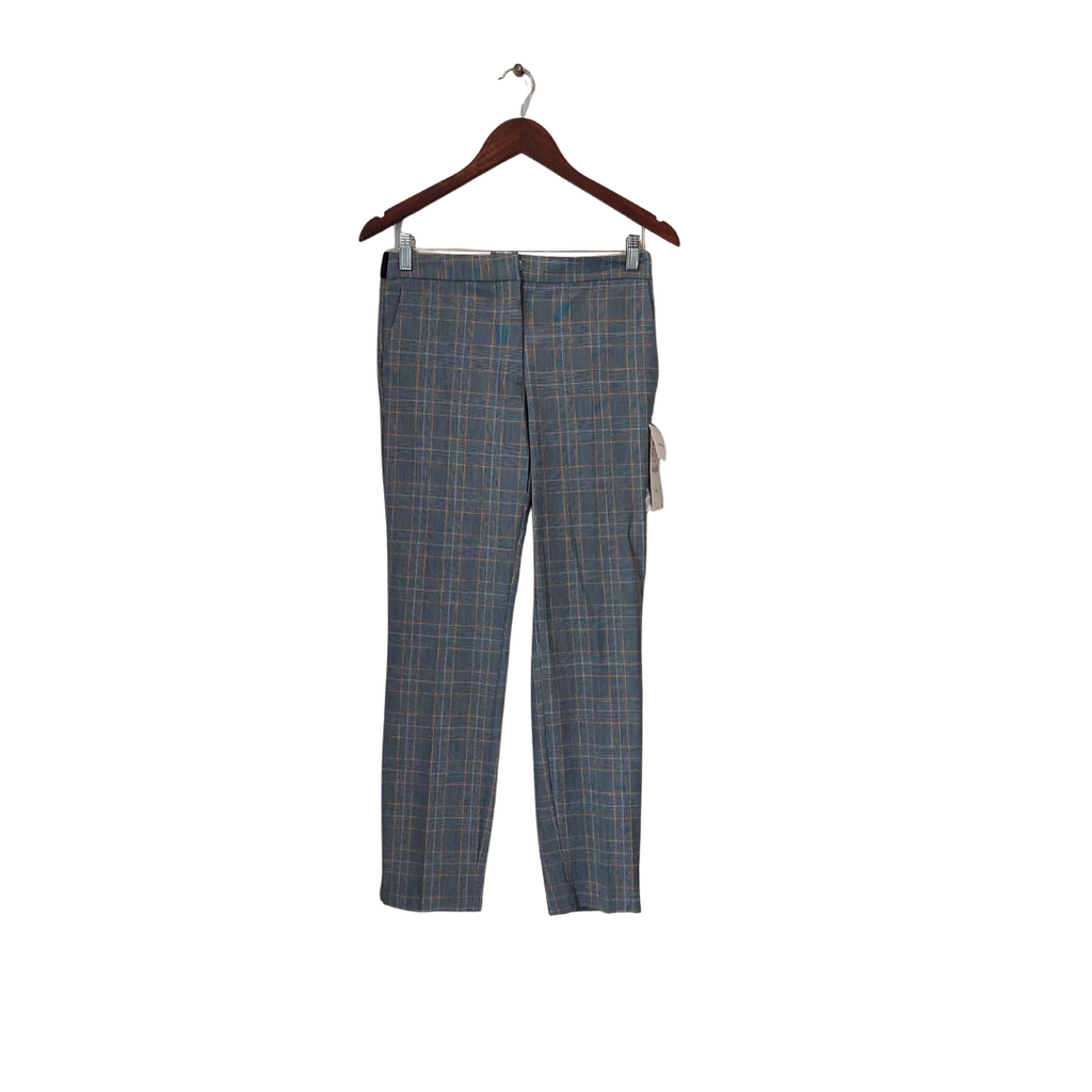 ZARA Grey Check Print Straight Leg Pants | Brand New |