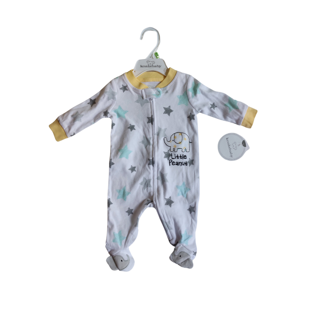 Koalababy White Star 'Little Peanut' Romper (0-3 Months) | Brand New |