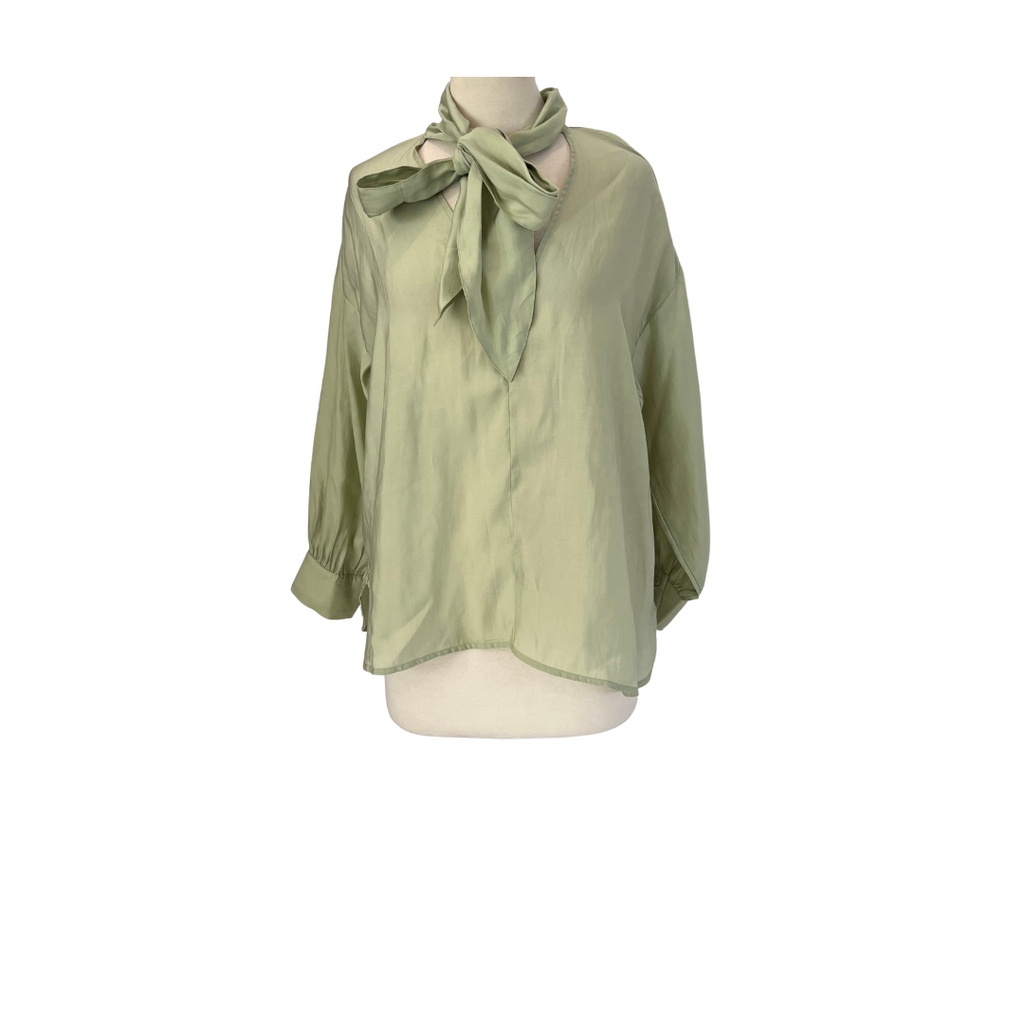 LAMA Mint Green Neck-tie Shirt | Brand New |