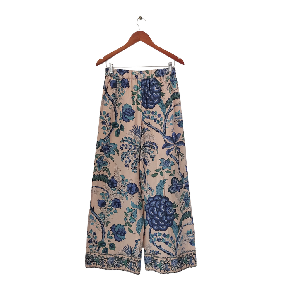 Splash Beige Floral Printed Wide Leg Pants | Brand New |