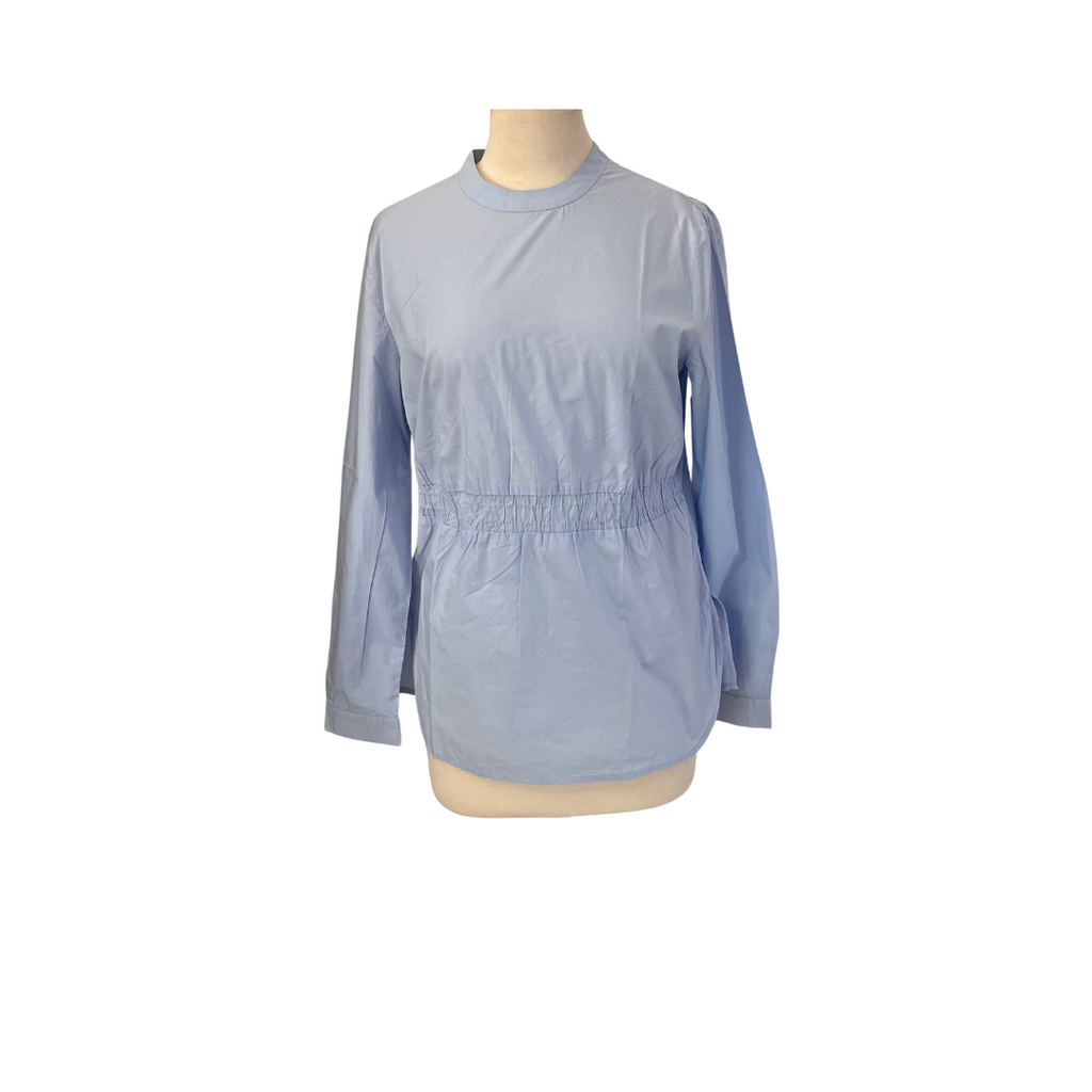 Mango Sky Blue Round Neck Long Top | Gently Used |
