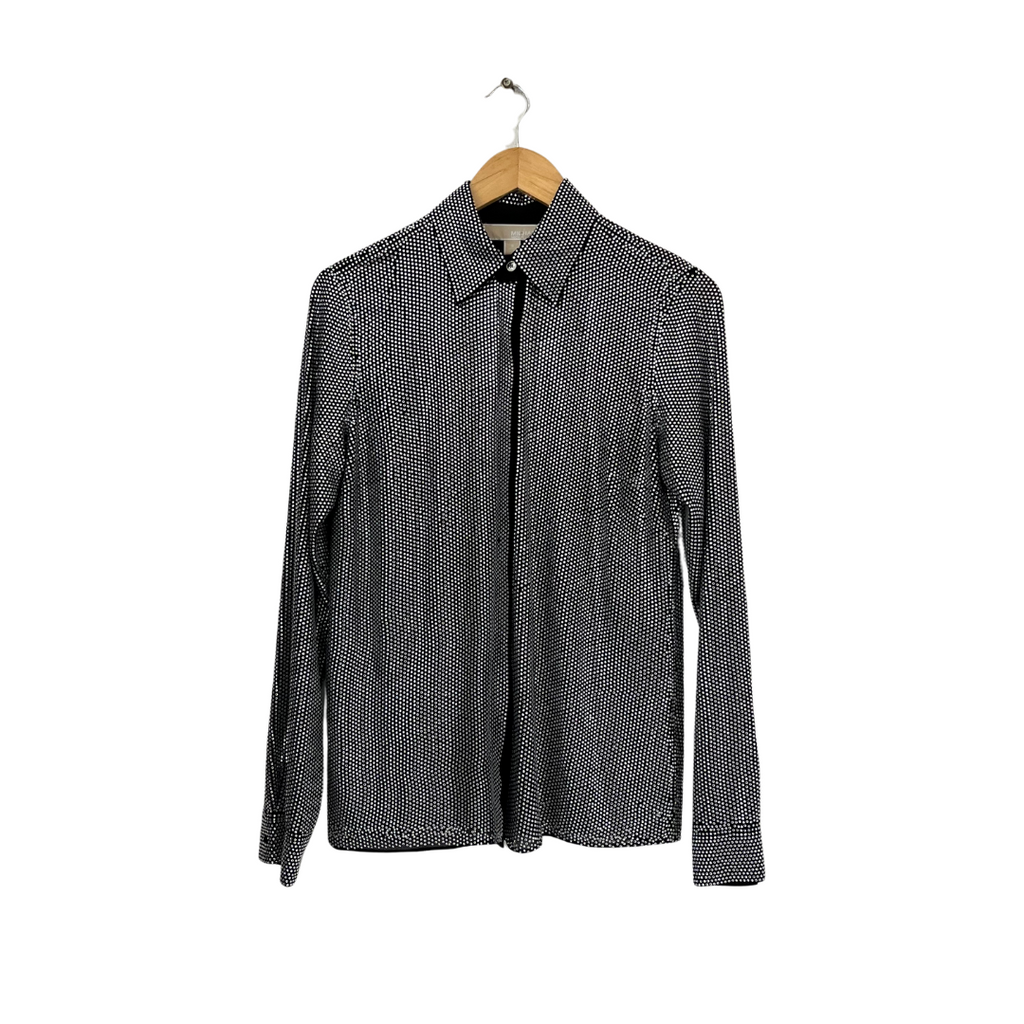 Michael Kors Black Rhinestone Collared Shirt | Brand New |