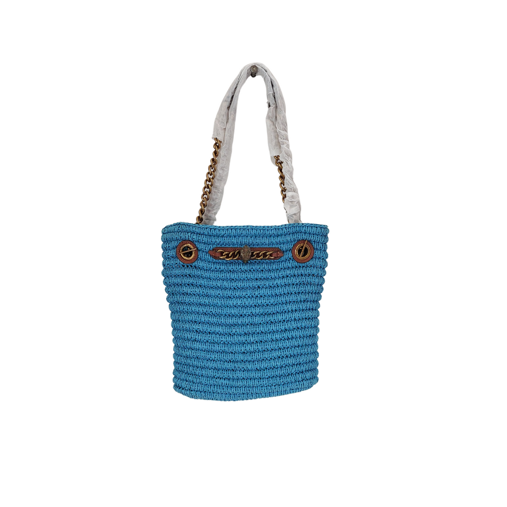 Kurt Geiger 'Chelsea' Blue Raffia Tote | Like New |