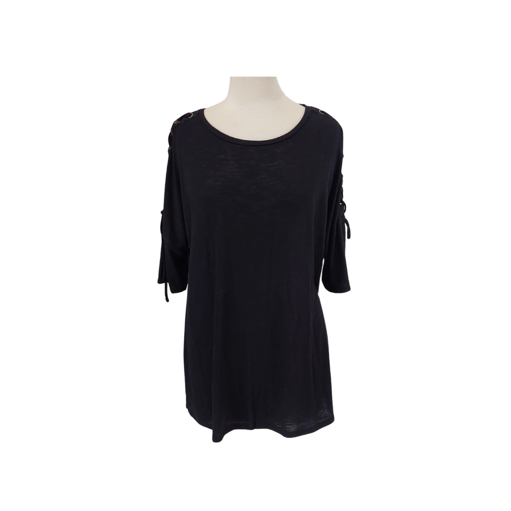 Papaya Black Round Neck Shirt | Gently Used |