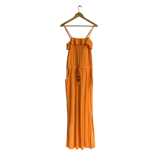 Juicy Couture Orange Velour Ruffle Trim Maxi Trim | Gently Used |