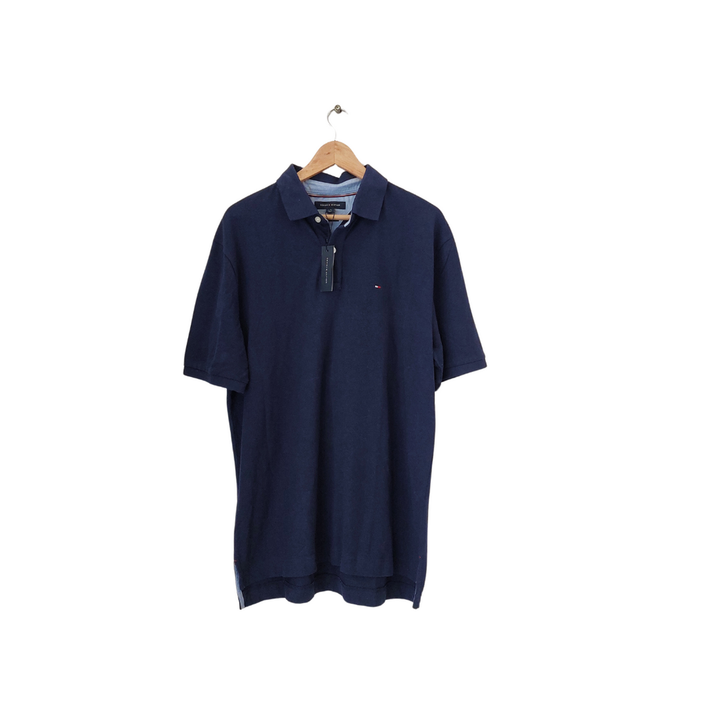 Tommy Hilfiger Navy Logo Men's Polo Shirt | Brand New |