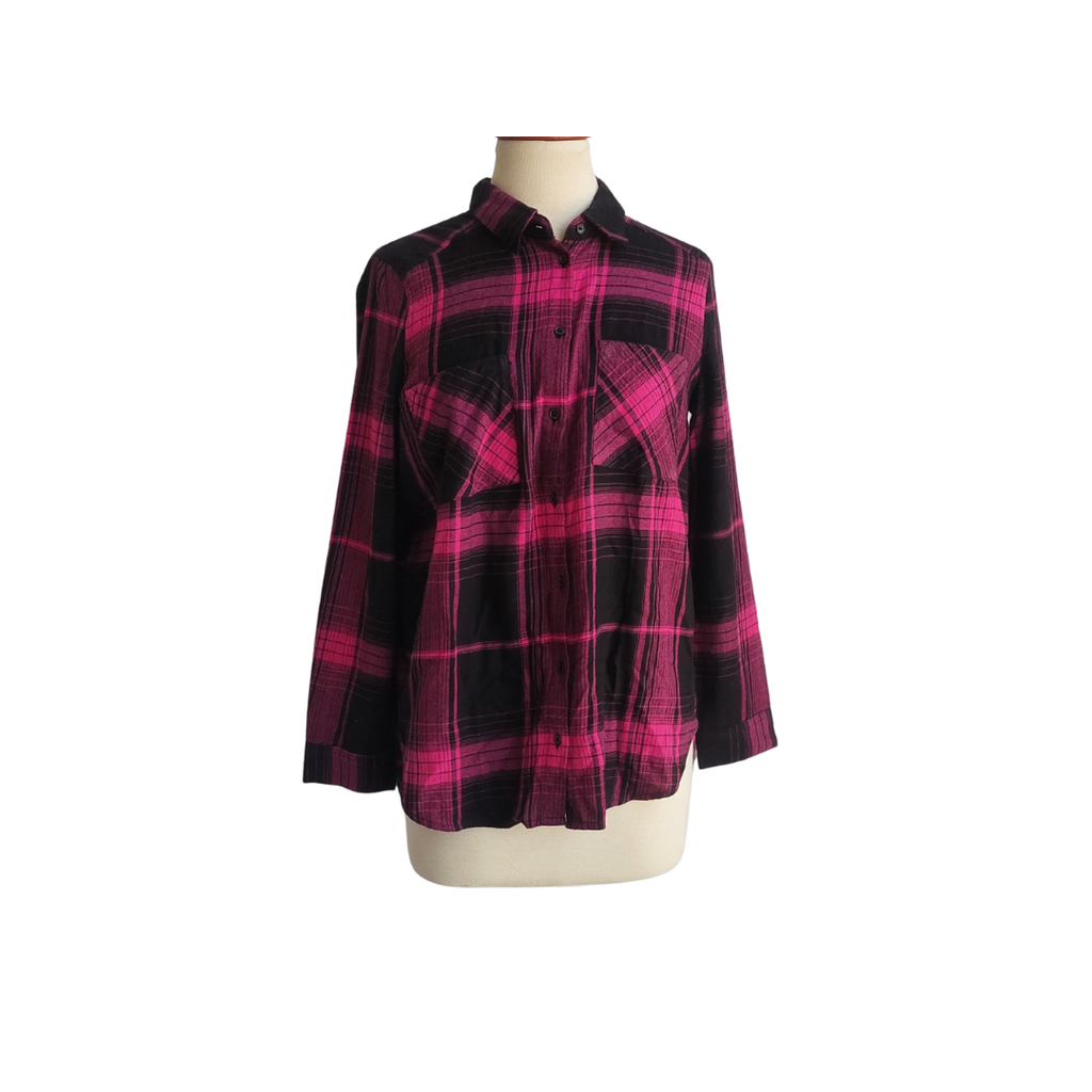 H&M Black & Pink Button Down Top | Pre Loved |