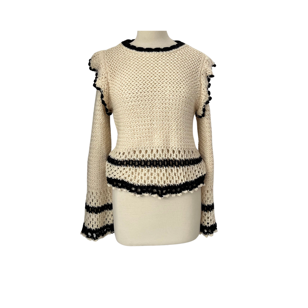 Mango Cream & Black Knit Sweater | Brand New |